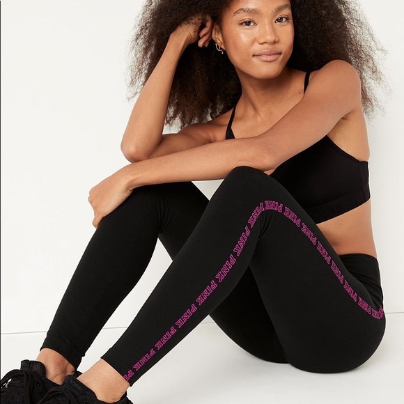 NEW VICTORIAS SECRET PINK FULL ZIP HOODIE & LEGGINGS SET. NEON FUSHIA PINK - Picture 6 of 13